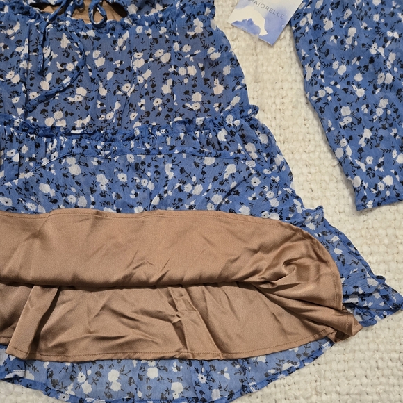 Revolve MAJORELLE Ailish Mini Dress Blue Ditsy Floral Size Small - Picture 11 of 16